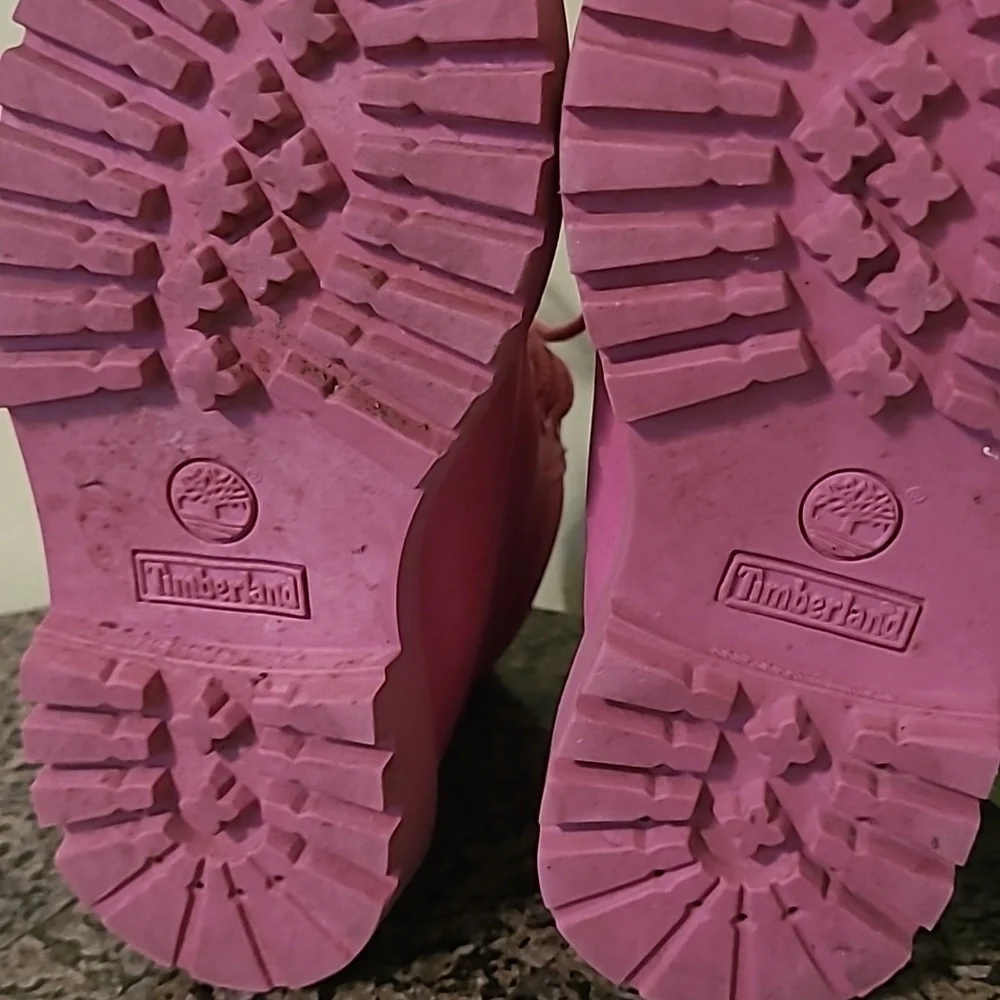 Timberland Pink Nubuck Leather Boots Toddler Girls 10 Waterproof Winter Casual
